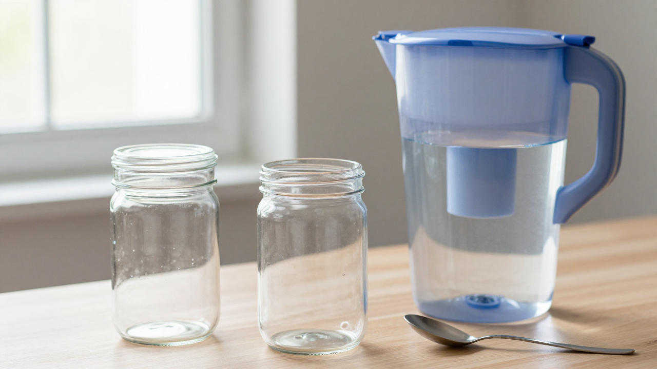 can you cold brew herbal tea bags scene with covered jar, filtered water jug, clean spoon