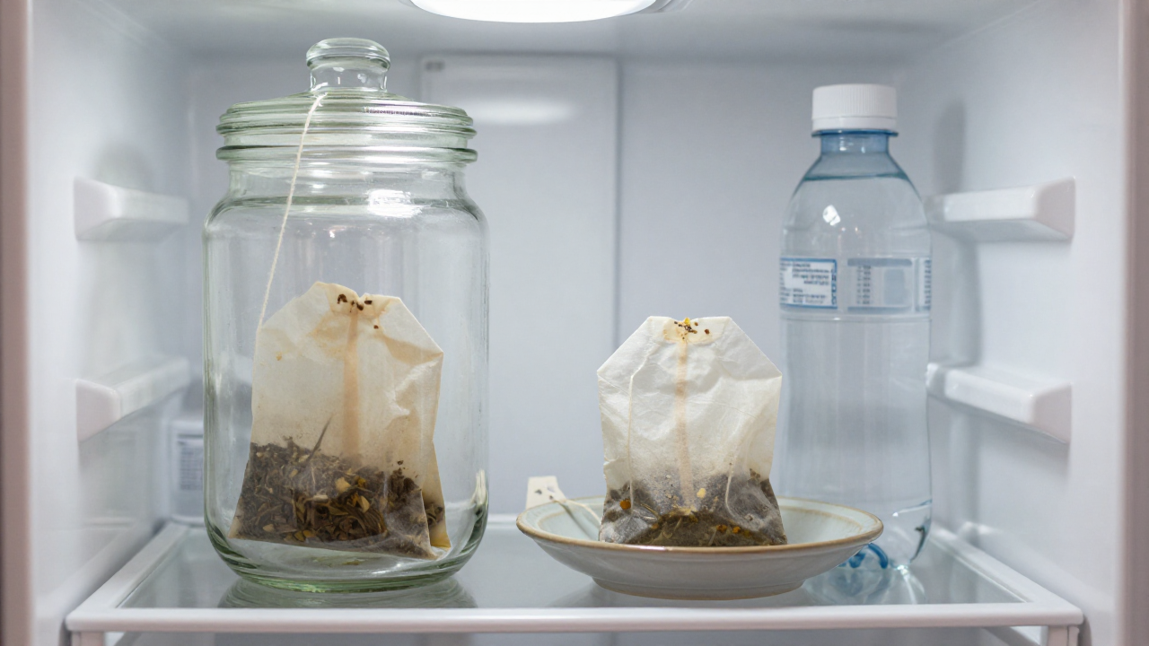 can you resteep herbal tea bags scene with covered glass jar, herbal tea bag dish, sealed water bottle