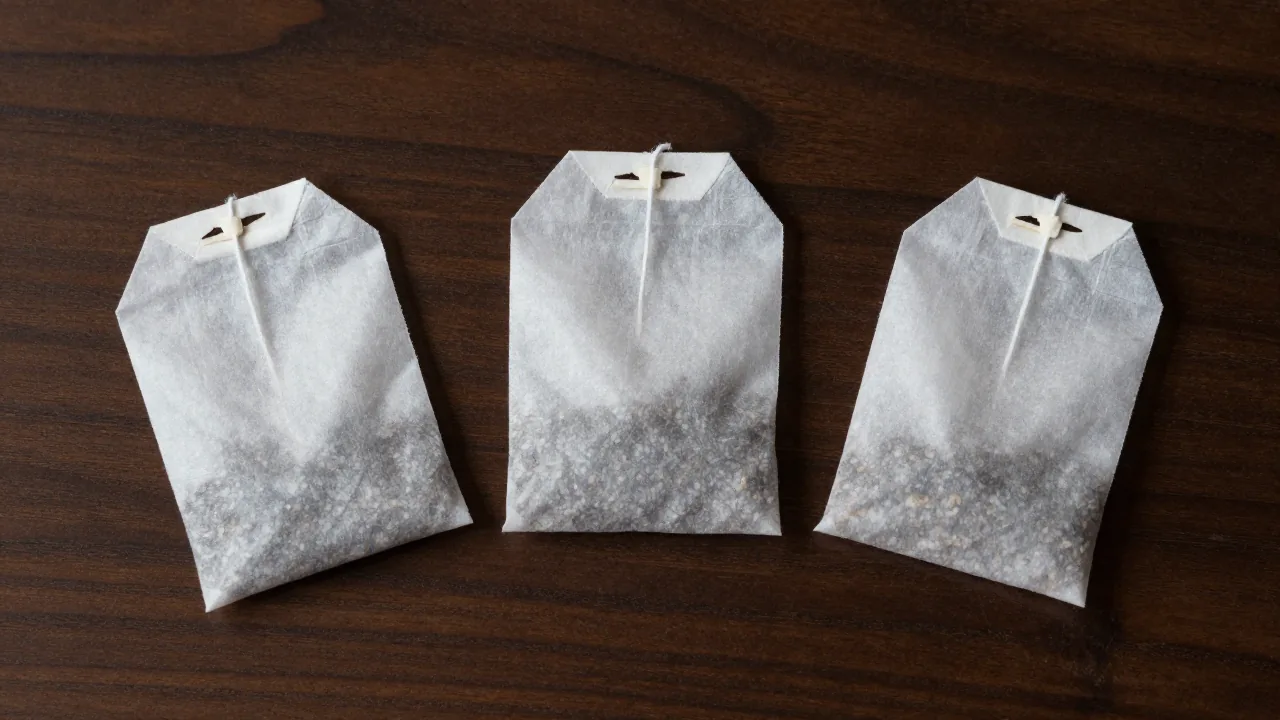 Tea sachets of different sizes allow an outline comparison