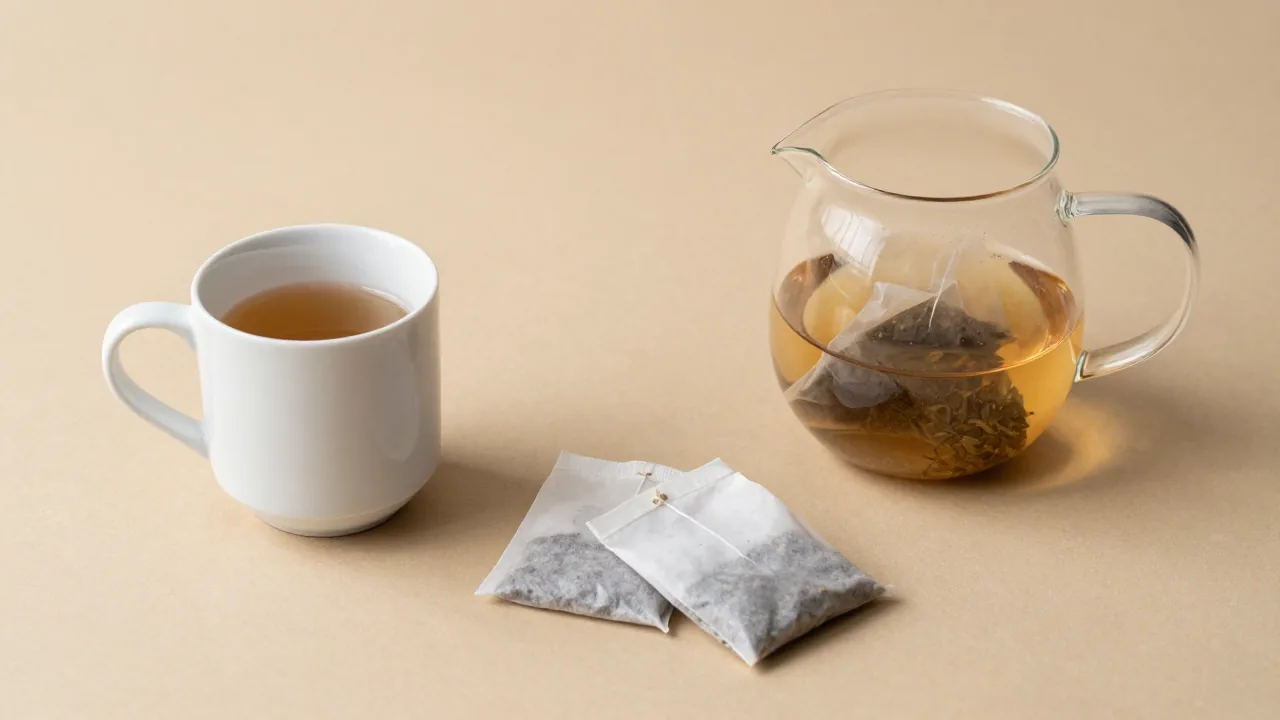 A mug and a pitcher illustrate different brewing volumes