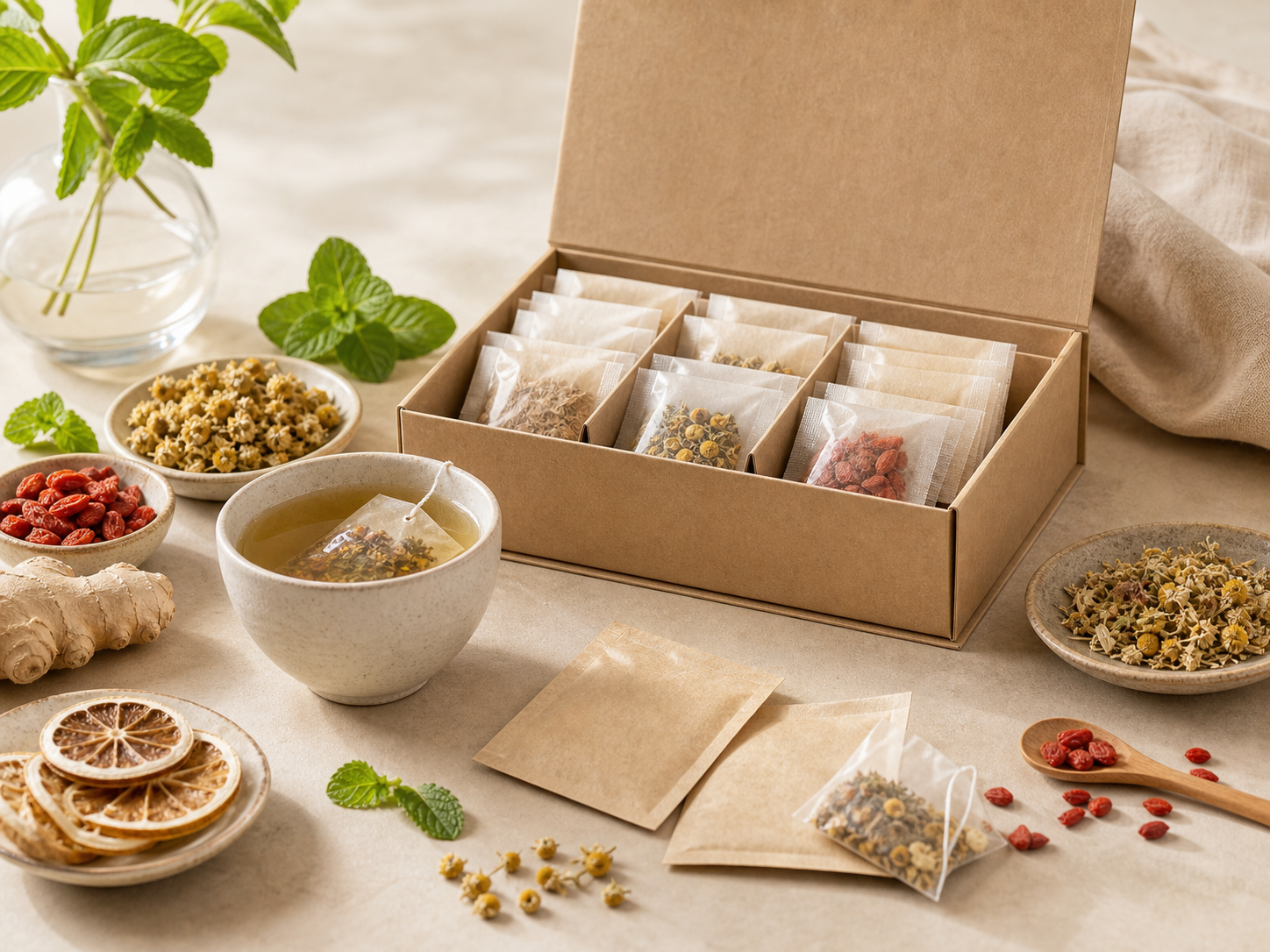 Herbal Tea Bags for the Office Desk
